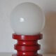 Lampe bois laqué et opaline vintage