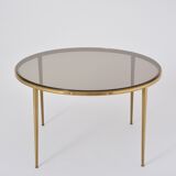 Table basse circulaire dorée du milieu du siècle moderne en laiton par Vereinigte Werkstätten