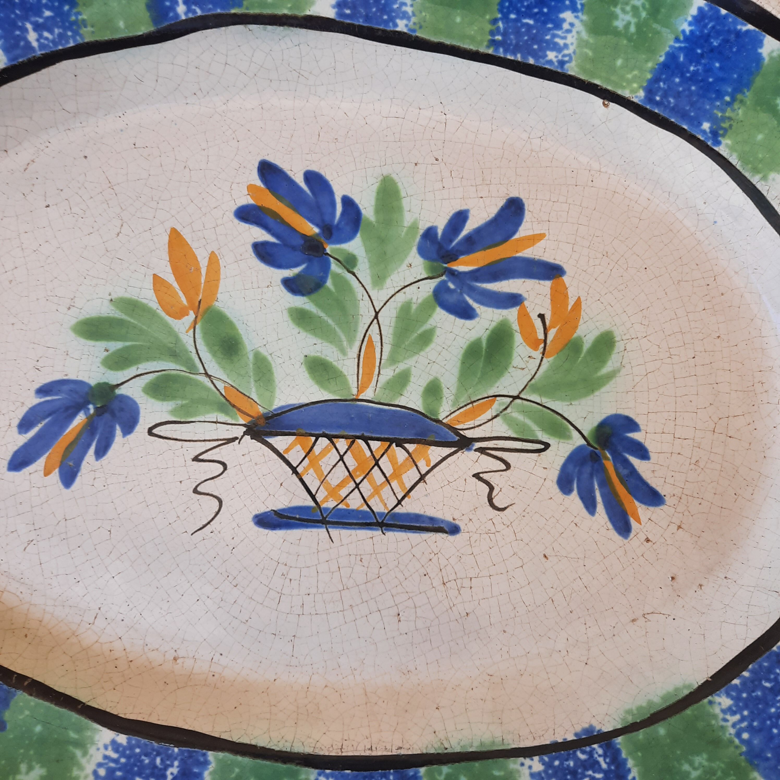 Large earthenware dish of Forges les Eaux called "black ass"