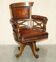 Victorian captain's chair in leather restored by Cornelius V Smith.