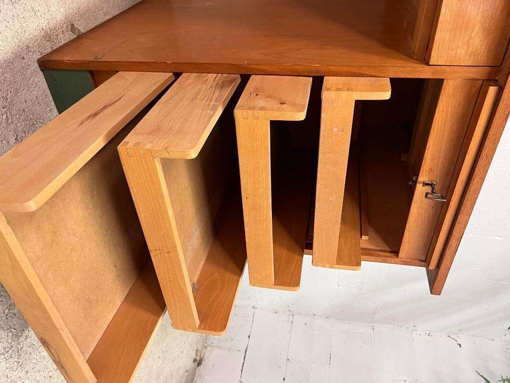 Vintage desk with rolling doors