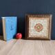 Old Italian Ceramic Trivet and Wooden Frame