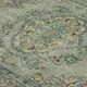 Vintage Turkish Rug Sage Green with Medallion 287 x 193 cm