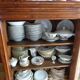 Walnut and walnut veneer display case 1 door circa 1900
