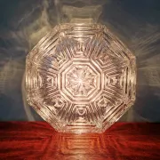 Vintage textured glass ceiling light, geometric patterns, Wila, 1970.