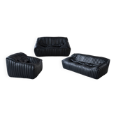 Sandra Set par Annie Hieronimus pour Cinna – Collection de canapés en cuir noir