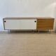 Kurt Thut vintage enfilade in 2 parts, walnut and metal from the 1950s.