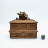 Carved wooden jewelry box