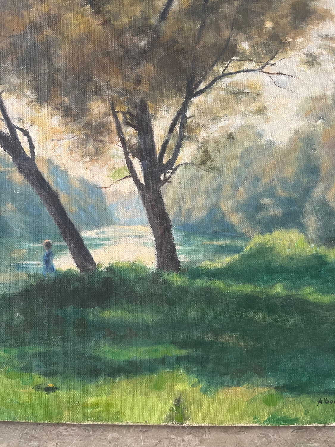 Bank of the Marne, oil on canvas signed Albert Mauguiere 1875-1968