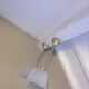 Pair of pendant lamps bell in frosted glass style art deco