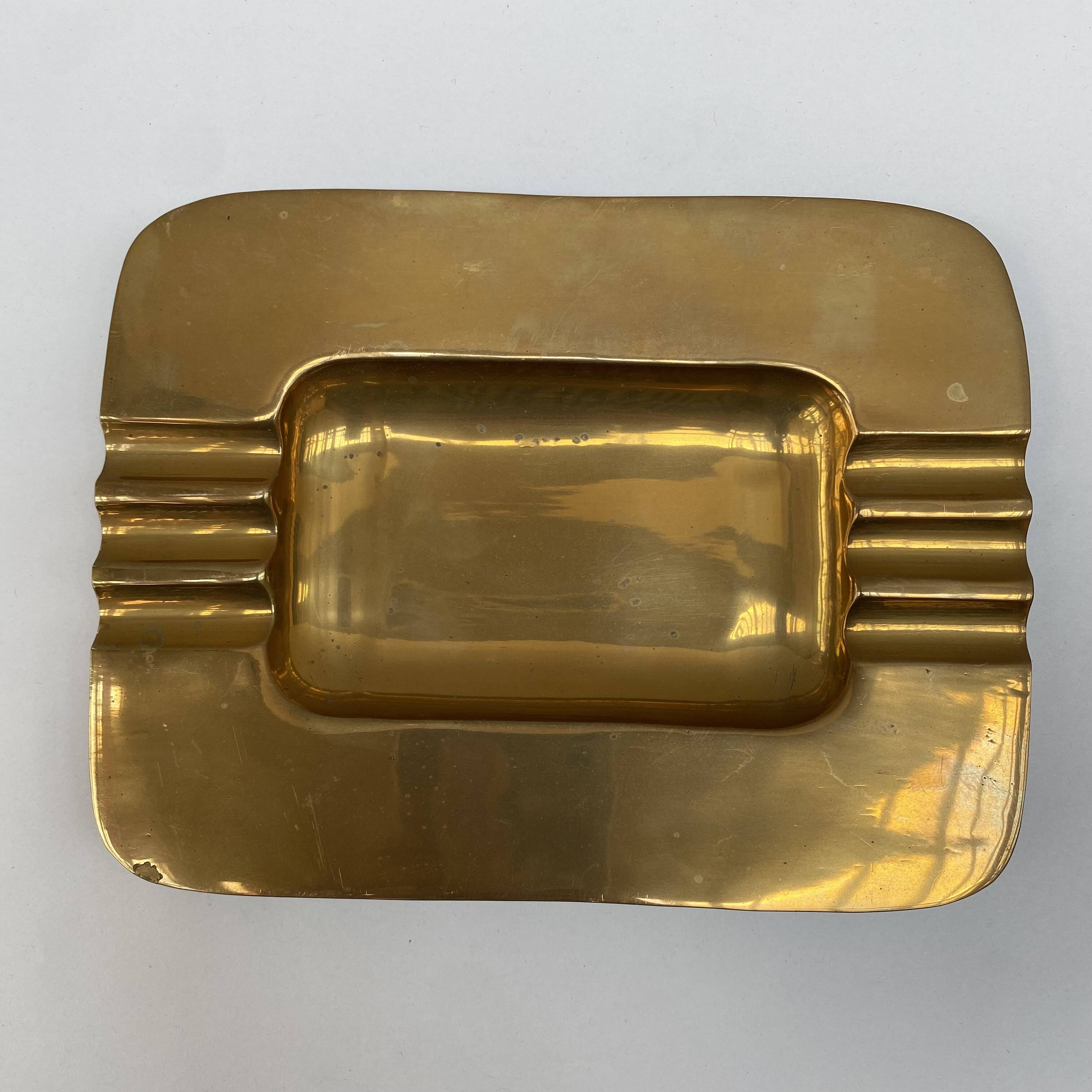 Art Deco ashtray in solid brass
