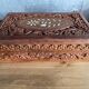 Vintage carved wooden jewelry/work box