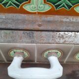 Cook old tile faience metal structure