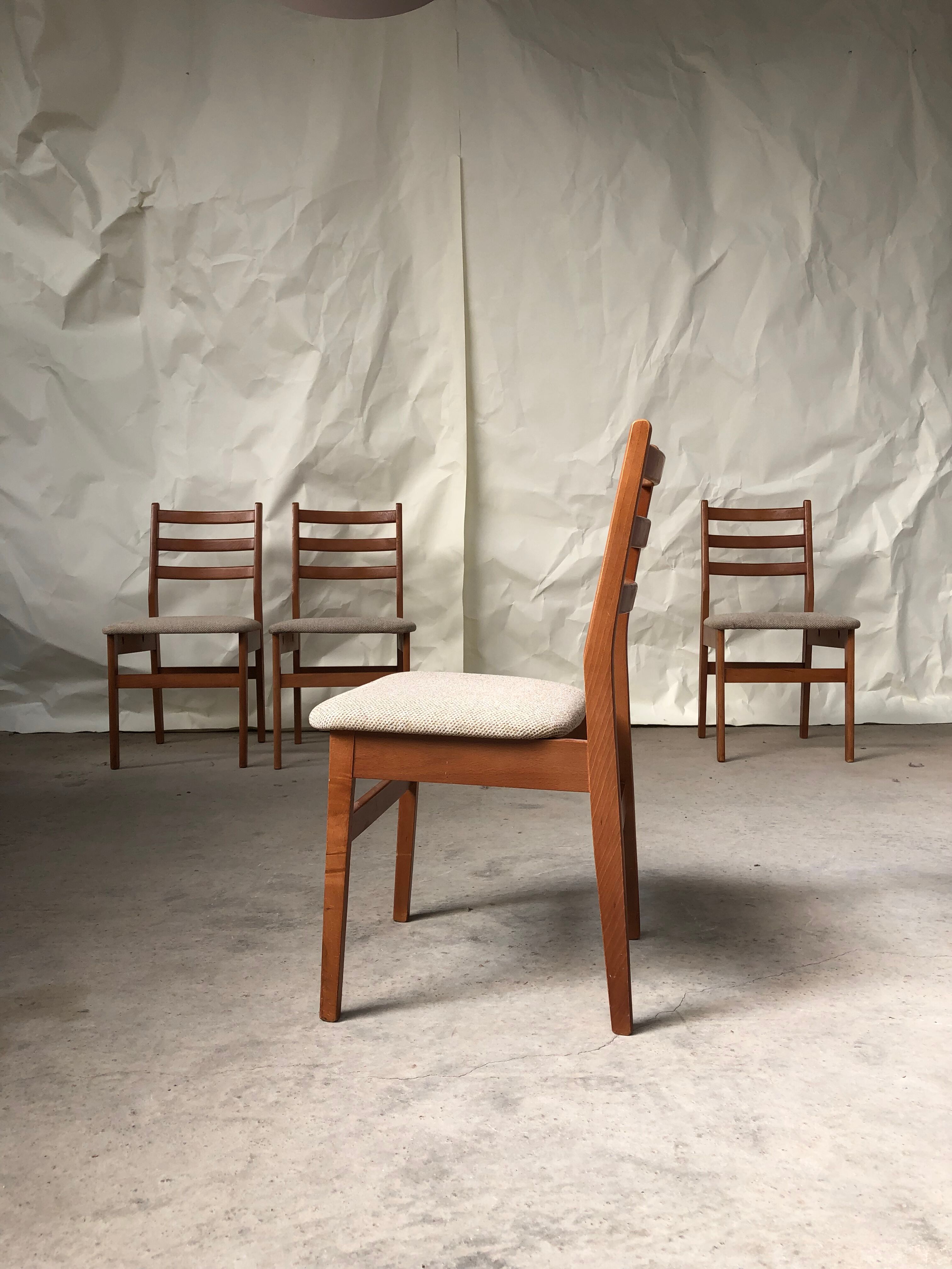 Vtg Set Of 4 Mid Century Dining Chairs Scandinavian 60s 70s Retro Danish Retro