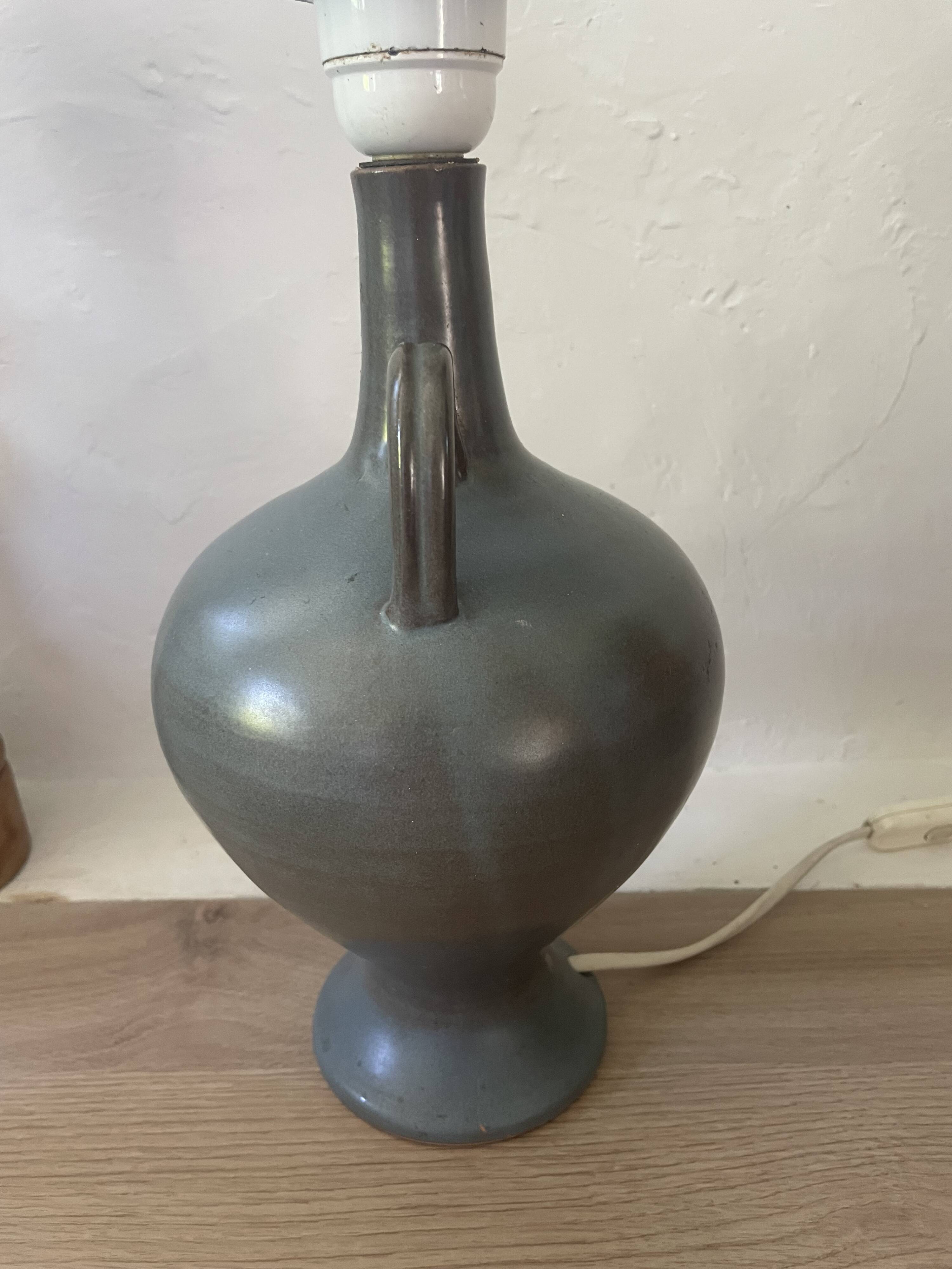 Vintage ceramic Vallauris amphora lamp