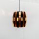 Lampe suspension danoise en métal cuivre et noir et prisme de style mid-century modern par Werner Schou pour Coronell Elektro