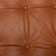 Fauteuil brutaliste et pouf en cuir de cognac, années 1970