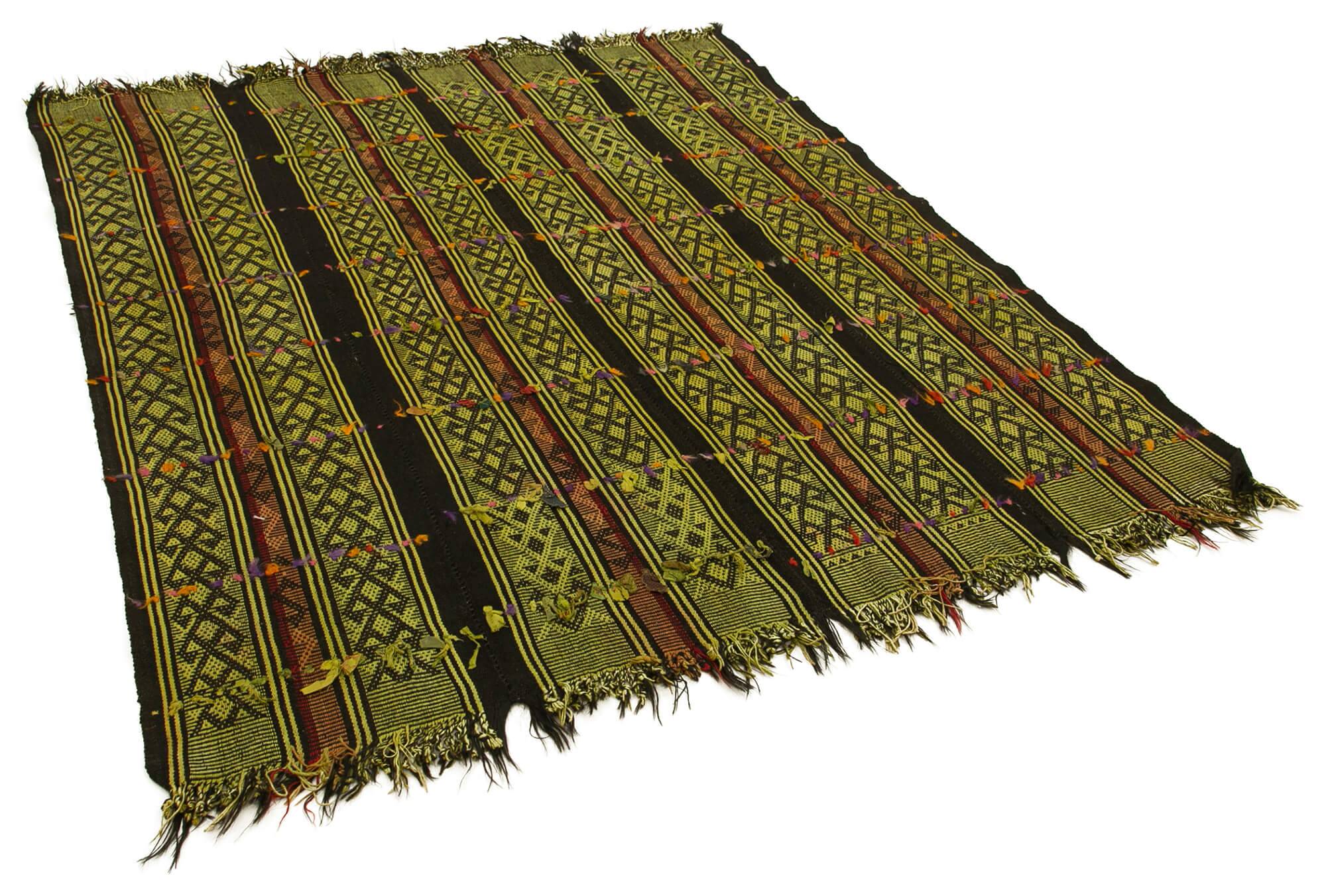 Turkish Handmade Vintage Anatolian Kilim 190 cm x 220 cm