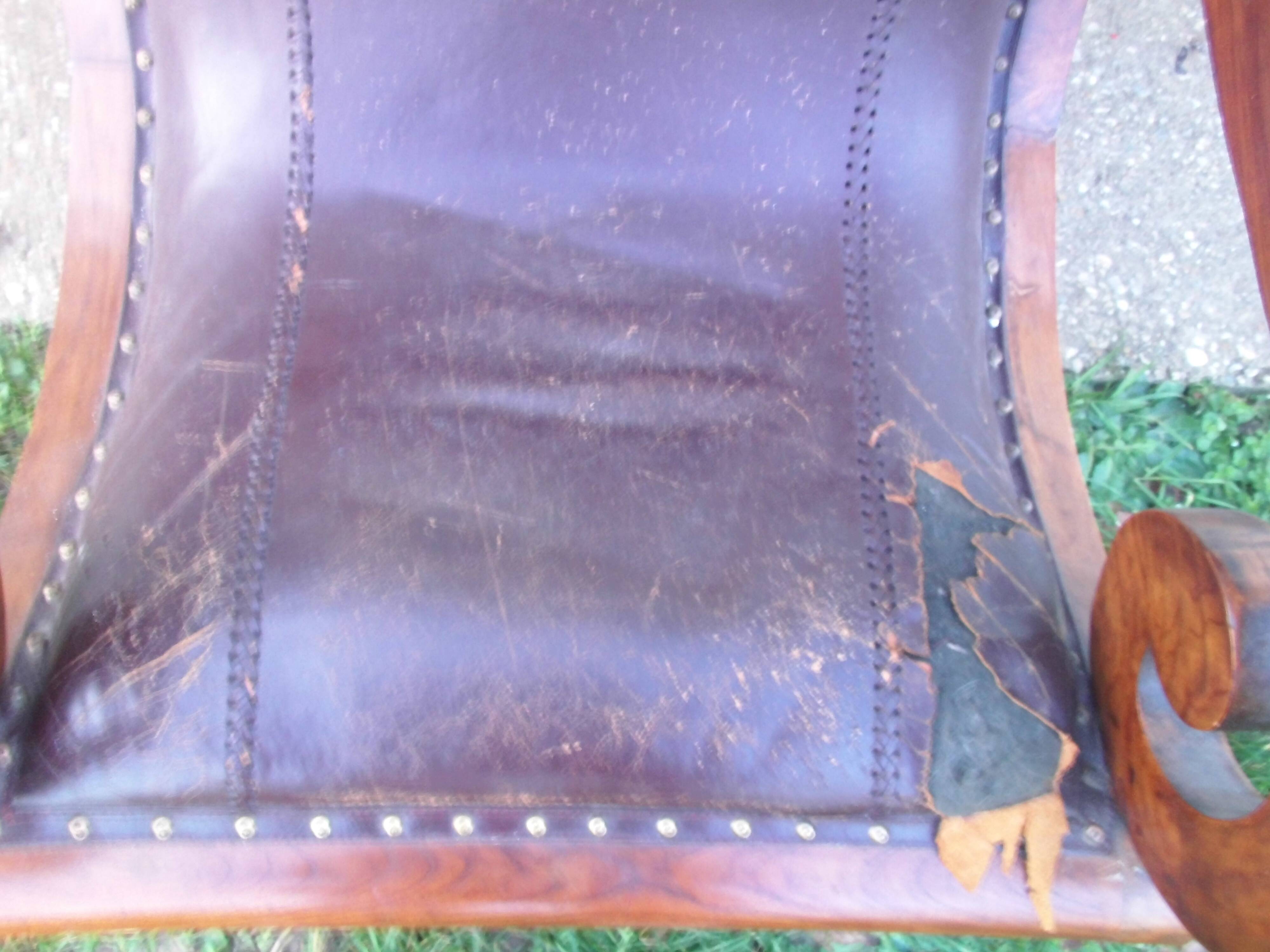 Leather seated chair