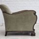 1950s, Danish relax armchair, furniture velour, carved oak wood.