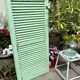 Ancienne persienne bois couleur vert mint