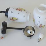 Pair of Unique Vintage Redesign Wall Lamps Glass Lights from Italy 1960's