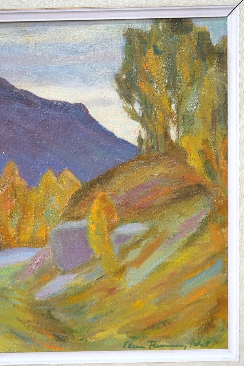 Steen Flemming ( 1897-1977 ), Swedish Impressionist Painting, 1948, Oil on Panel, Framed.