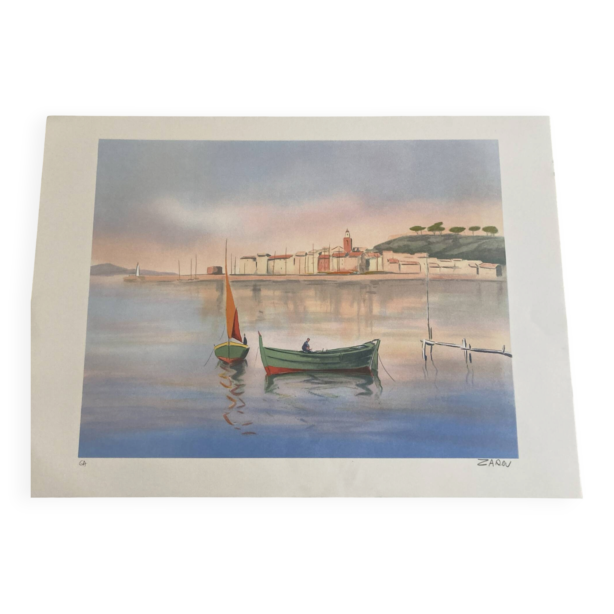 Lithographie signée de l’artiste francais provençal  victor zarou
