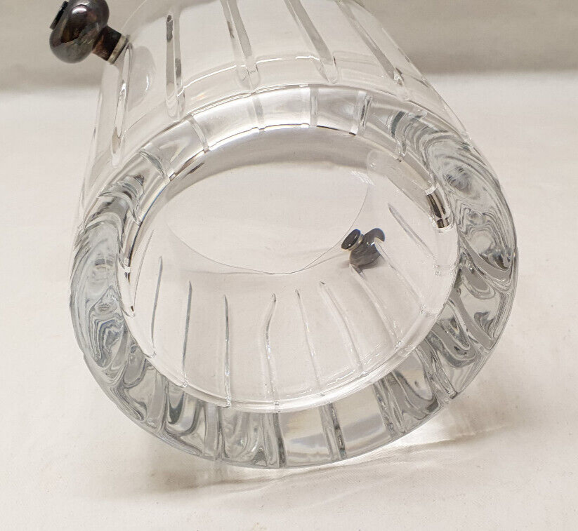 Cristofle iriana crystal ice bucket and two silver handles