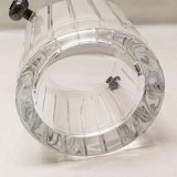 Cristofle iriana crystal ice bucket and two silver handles