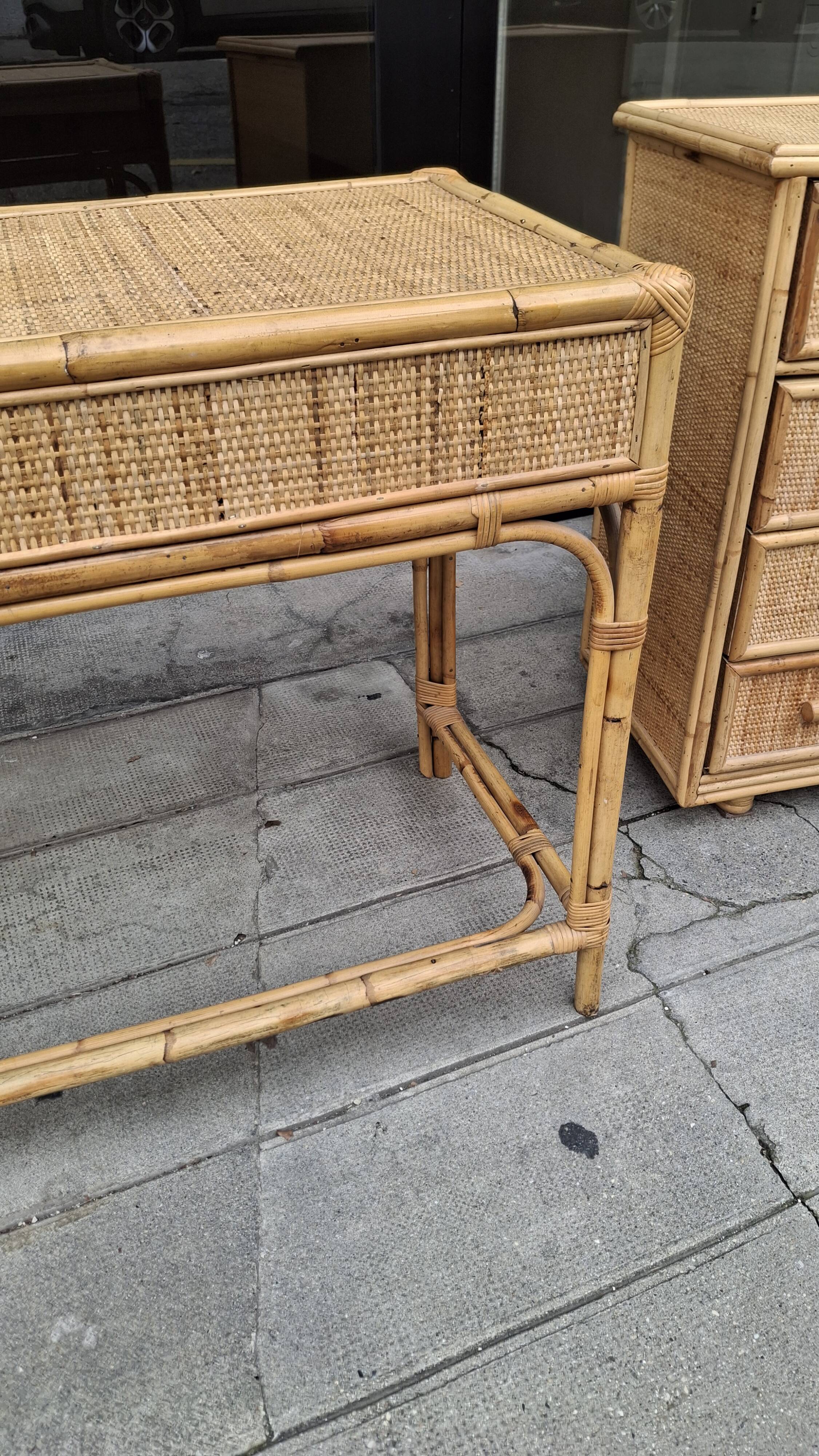 Woven rattan and wicker furniture. Vintage.