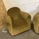 Paire de fauteuils en tissus vert
