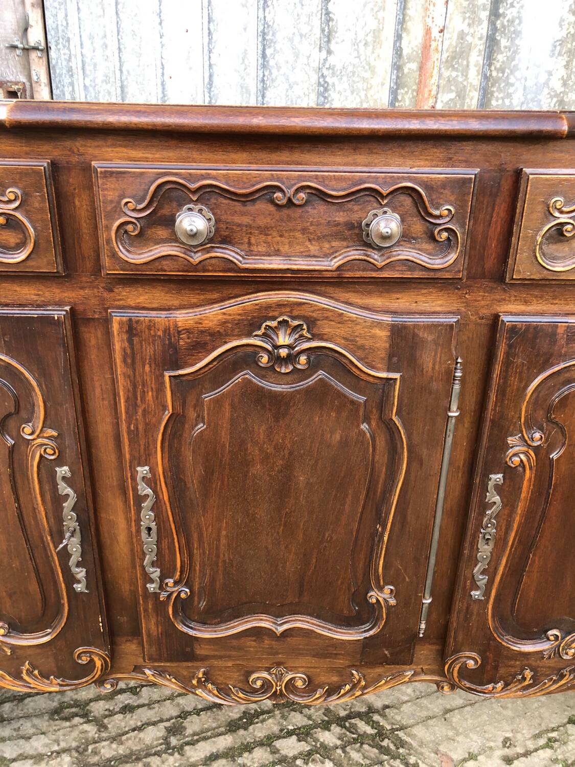 Louis XV style sideboard in solid walnut