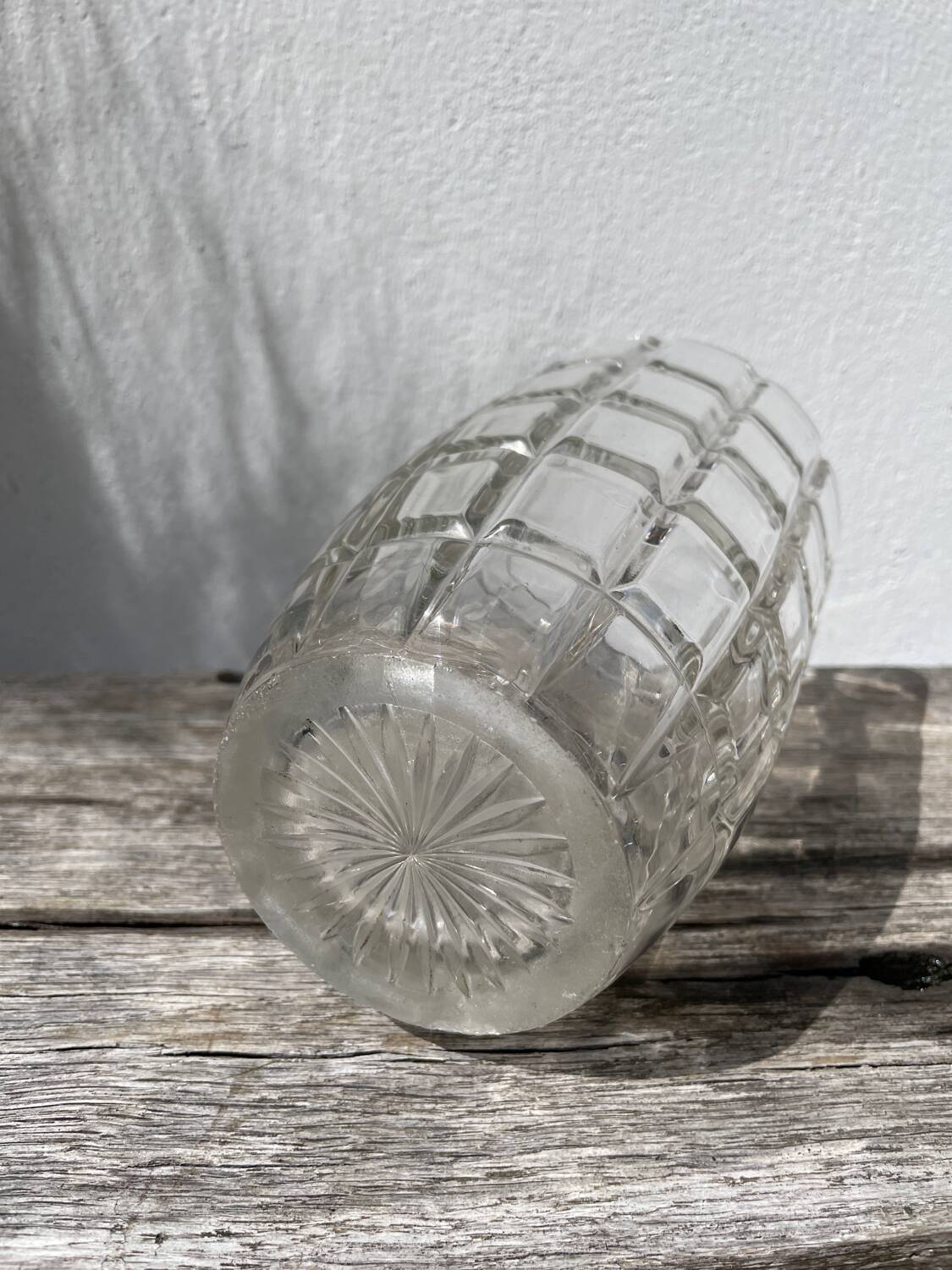 Faceted glass vase