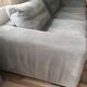 Sky blue ribbed 3-seater sofa