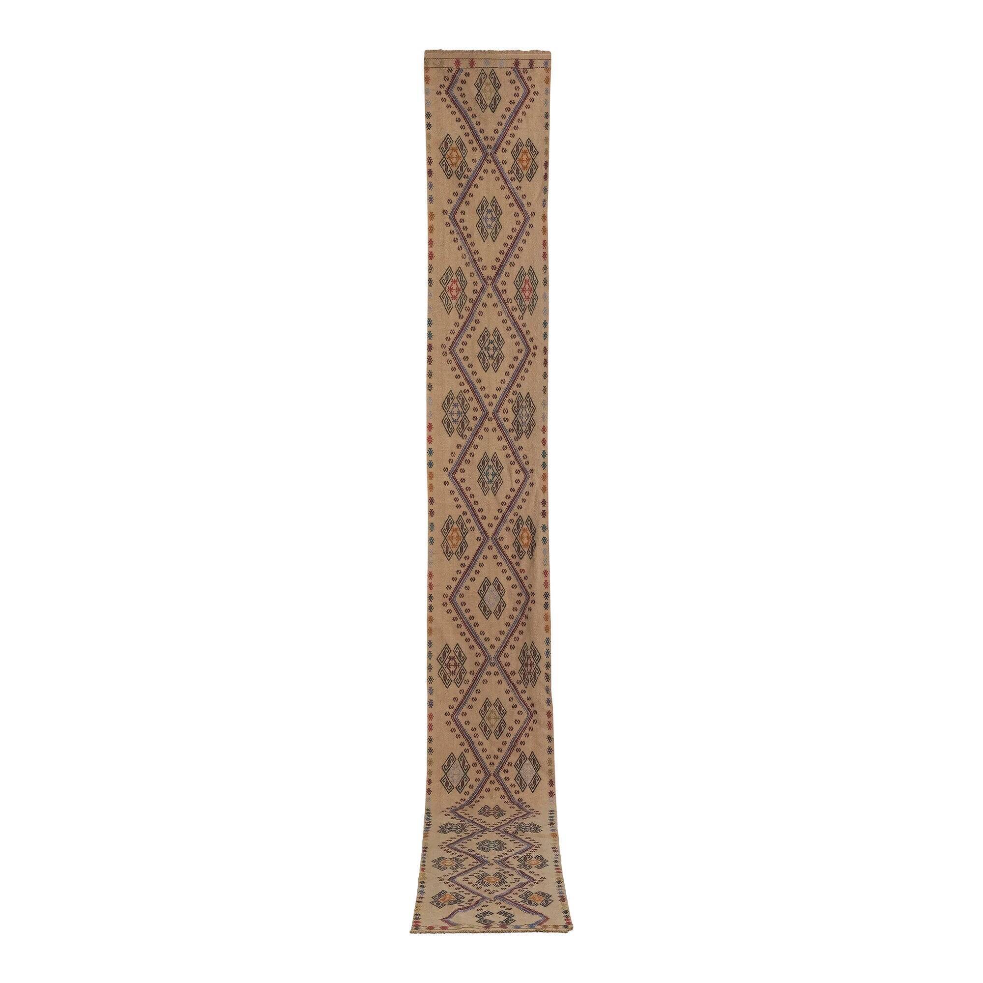 Vintage Turkish hallway rug 52x457 cm