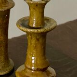 Bougeoir chandelier de Tamegroute céramique émaillé jaune ocre M H25cm