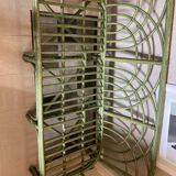3-seater green rattan sofa