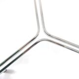 Modernist glass coffee table with stainless steel base