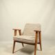 Vintage armchair brown granola oak wood design by Chierowski 366