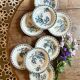 Set of 8 antique deep plates in ironstone, Chardons de Gien
