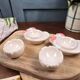 Vintage egg service for 2: Chicken egg cups & shells + fabric hats