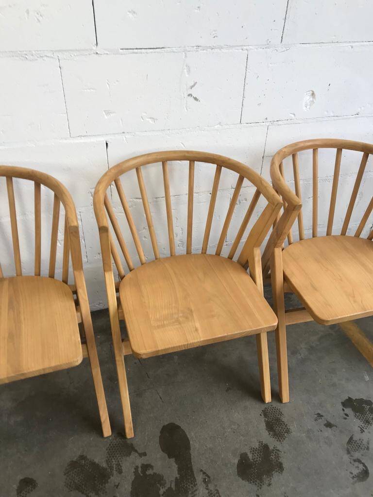 4 V-shaped wooden bistro chairs