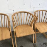 4 V-shaped wooden bistro chairs