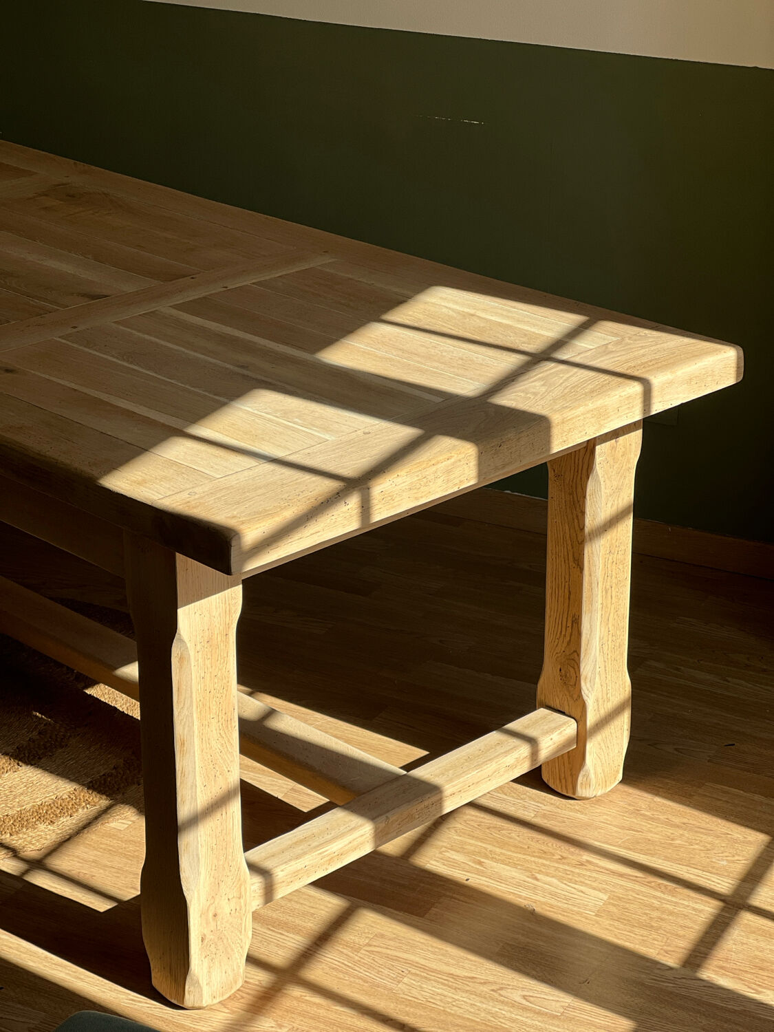 Large farmhouse table in solid oak – 230 cm