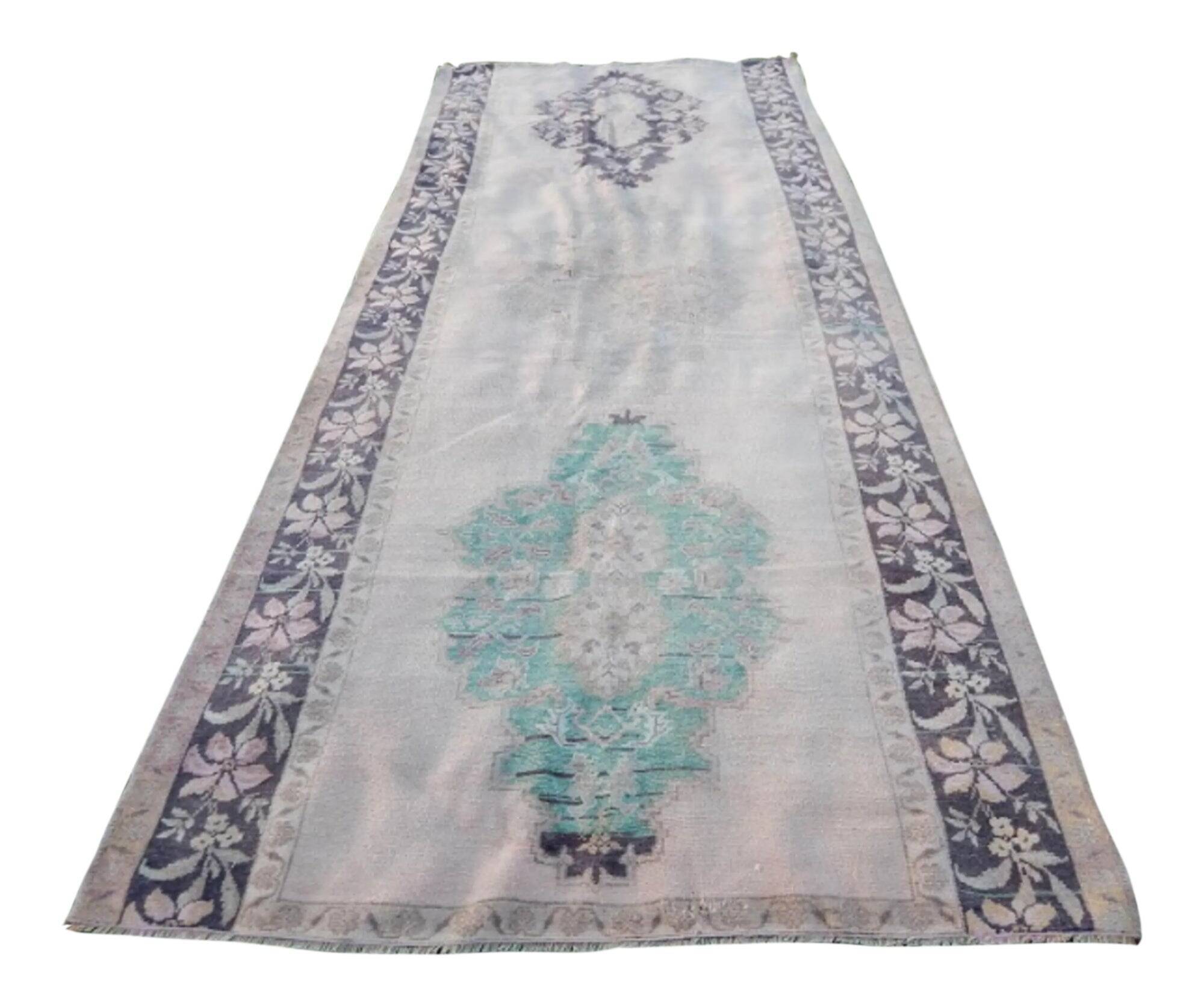 Vintage Turkish hallway rug 155x360 cm