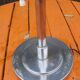 Lampe mazda chrome et opaline blanche art-dèco