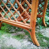 Table en verre et rotin