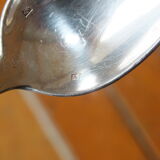 15 small silver metal spoons with rows of beads