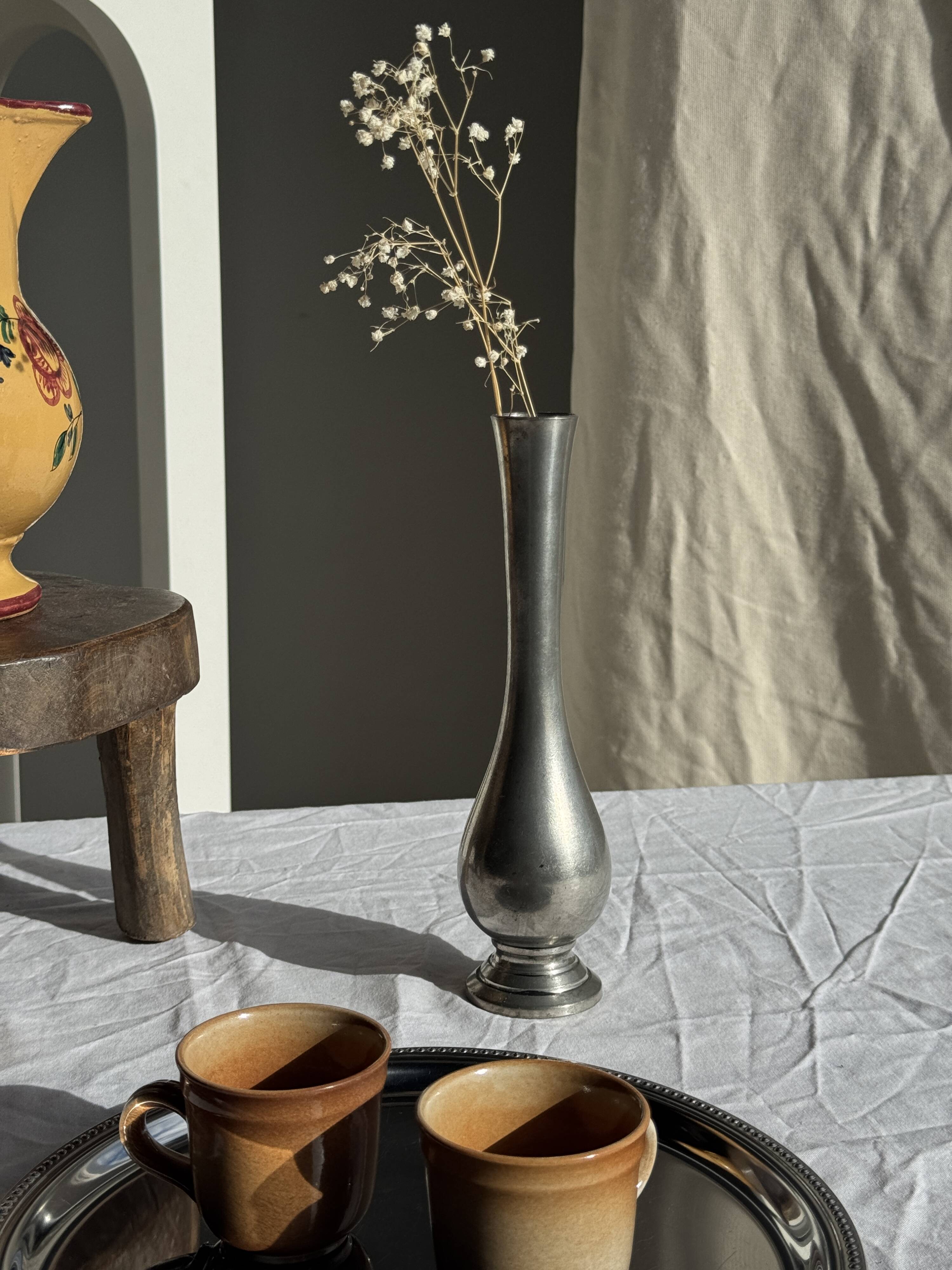 Vintage silver-plated floor vase